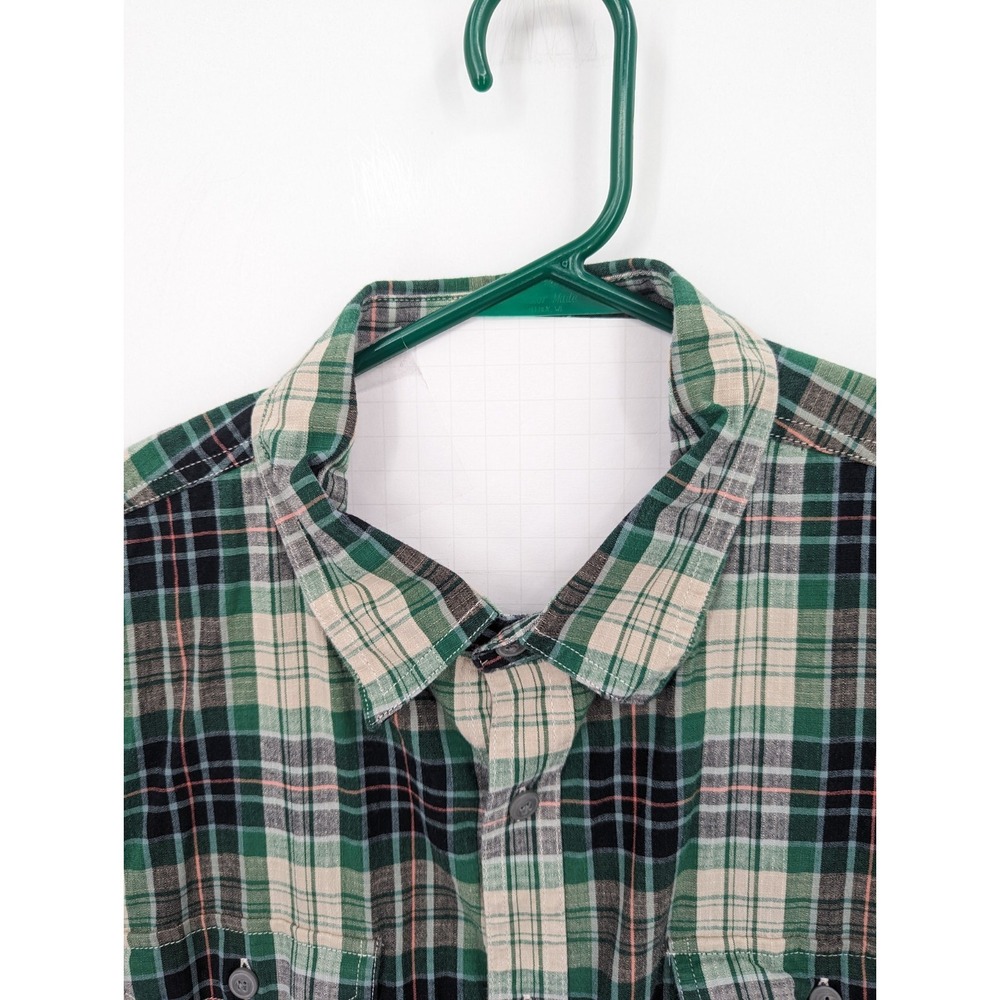 Croft & Barrow Mens XL Green Plaid Quick Dry Short Long Sleeve Button Up Shirt - Picture 7 of 10